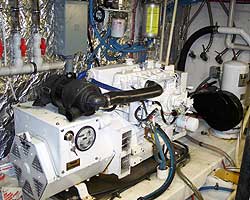 This is one of the (2) 21 KW Kubota powered generators onboard the boat. Nobody wants to be without Air Conditioning!