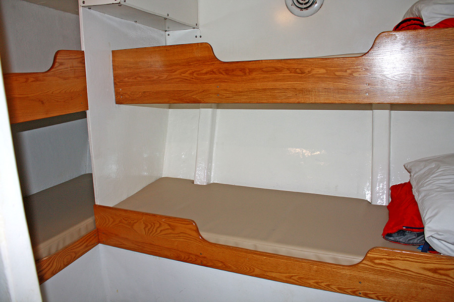 This is one of four bunkrooms.  All of the bunks are at least 36 inches wide and 84 inches long with well-built face boards to keep you in the bunk.